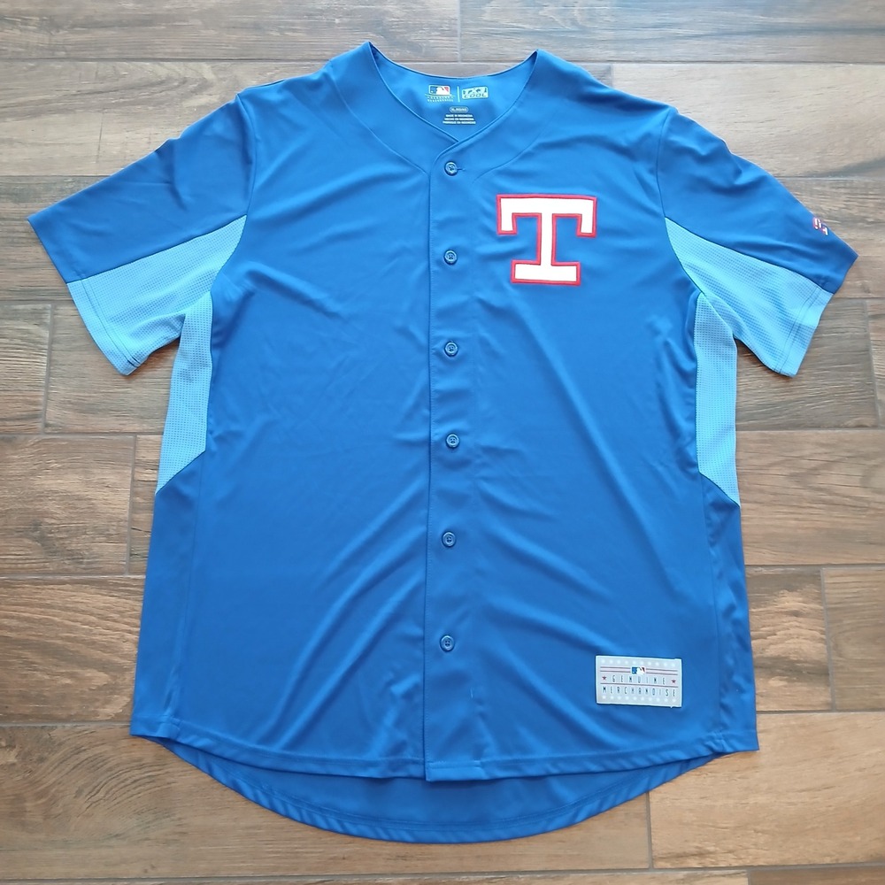 Texas Rangers Jersey‎ Mens Extra Large Blue TX3 Cool Genuine Merchandise